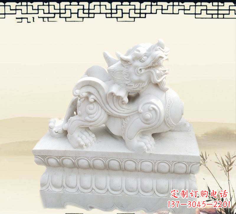 安阳精美貔貅石雕雕塑,烘托家门口的神秘感
