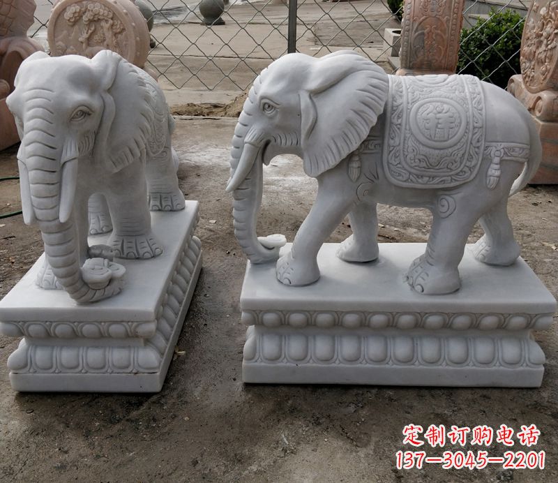 安阳石雕大象,营造优雅气派