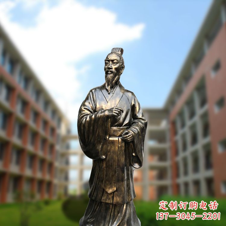 安阳精美艺术,历久弥新的孟子玻璃钢仿铜雕像