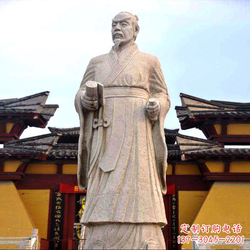安阳传承中华传统文化,传神孟子砂岩石雕塑