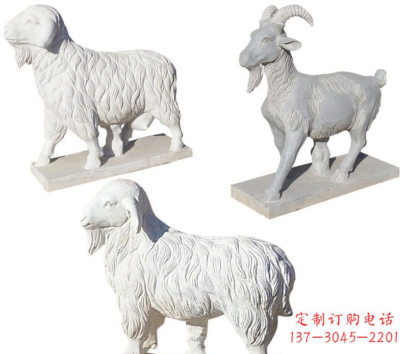 安阳绵羊石雕公园动物雕塑-精致耐用的绵羊雕塑