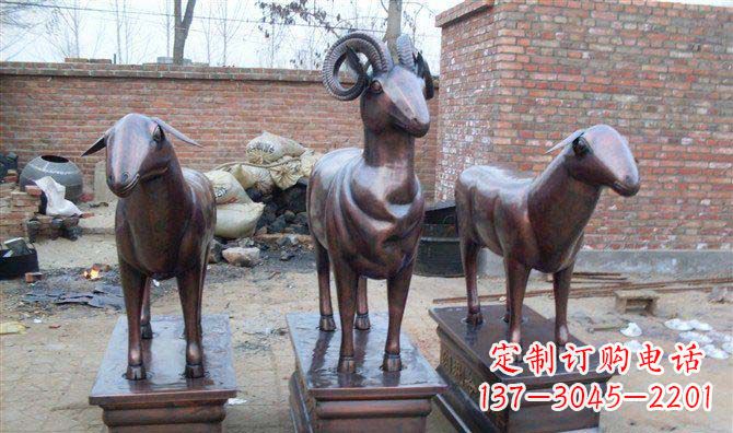 安阳绵羊铸铜雕塑,仿铜动物雕塑
