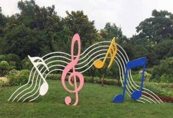 安阳领雕塑：外观精美的不锈钢音符雕塑