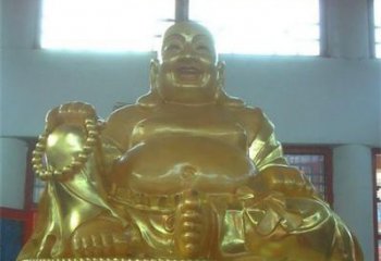 安阳传统工艺制作鎏金弥勒佛像
