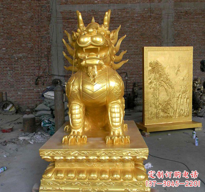安阳传统雅致,纳福麒麟铜雕精品