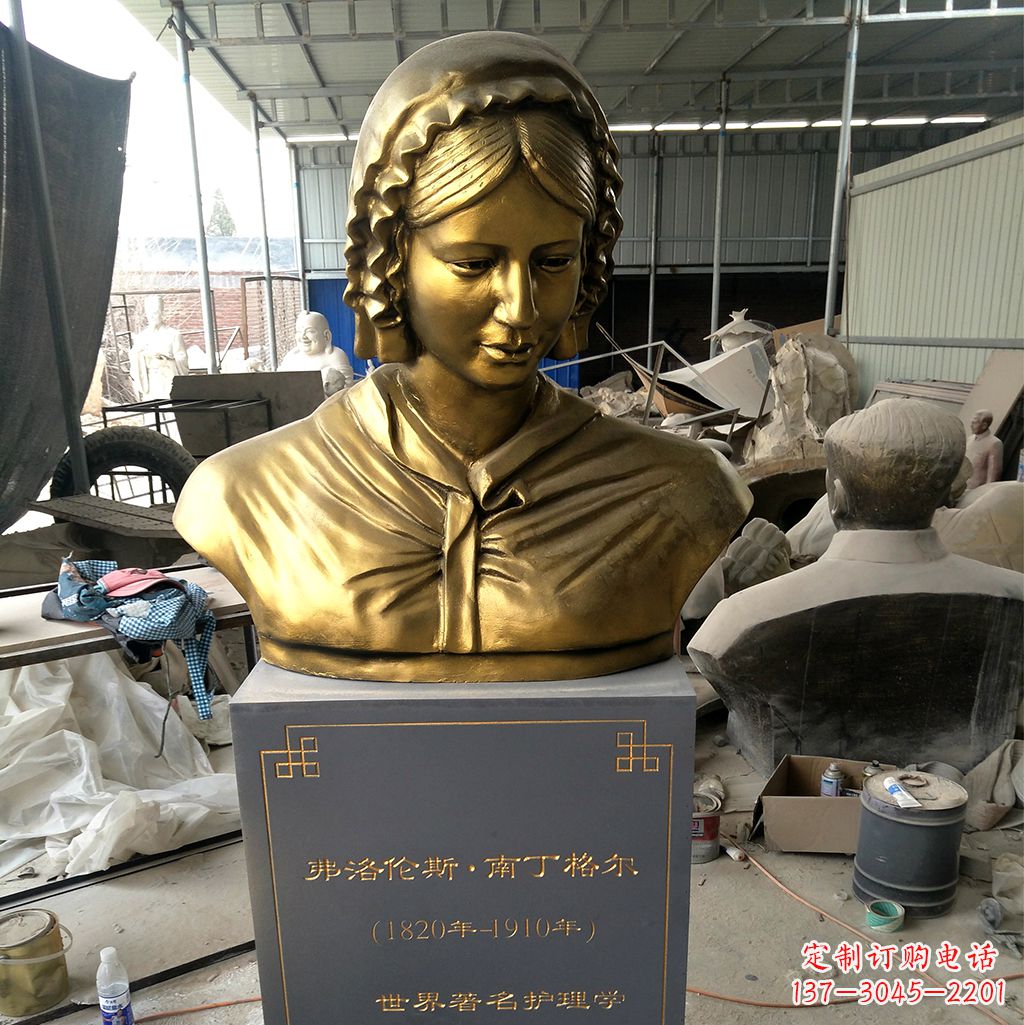 安阳南丁格尔玻璃钢头像雕塑,高品质艺术定制