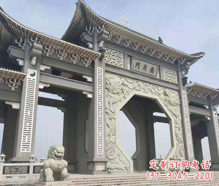 安阳南天门牌坊石雕,工艺精美,精雕细琢