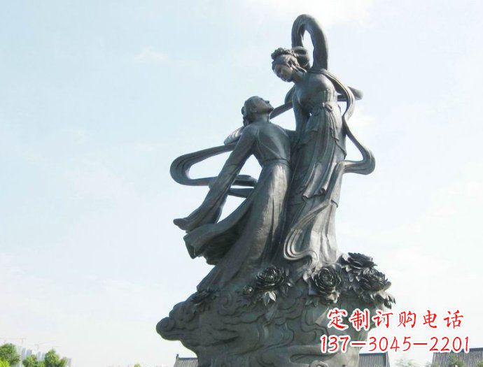 安阳铸就爱情经典,中领雕塑定制牛郎织女广场雕塑