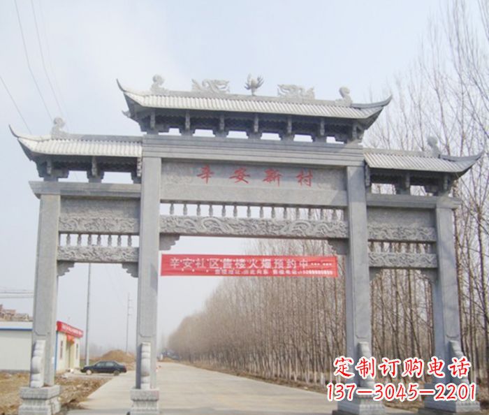 安阳牌坊三门石雕,品质无双