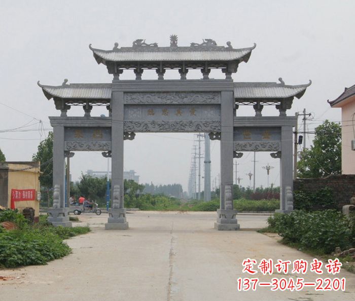 安阳艺术雕塑牌坊精美装饰农村的美丽