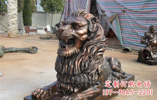 安阳汇丰狮子铜雕,体现高贵气质