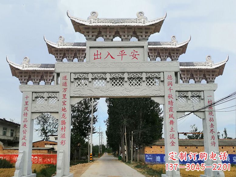 安阳用高质量石雕打造精美牌楼雕塑