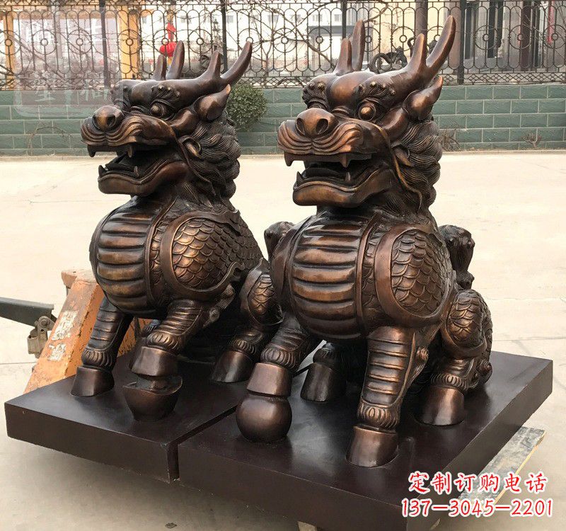 安阳高雅定制辟邪铜麒麟雕塑