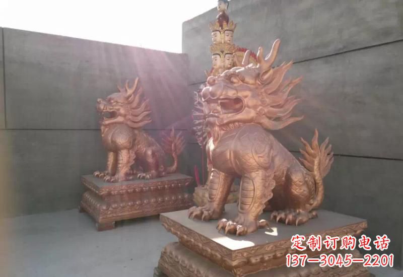安阳拥有传统文化魅力的麒麟铸铜雕塑