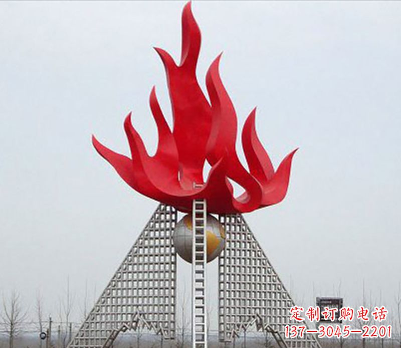安阳金色火苗-优雅华贵的不锈钢景观雕塑