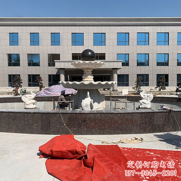 安阳中领雕塑:招财石雕喷泉雕塑