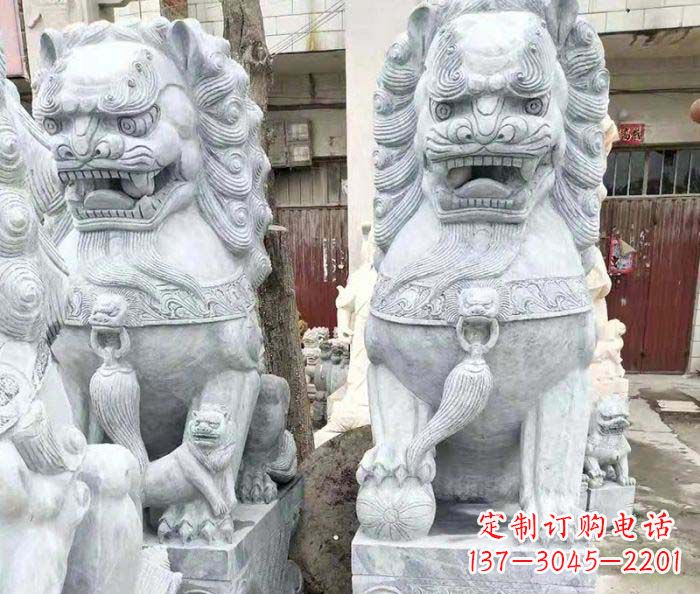 安阳象征力量的大理石狮子石雕