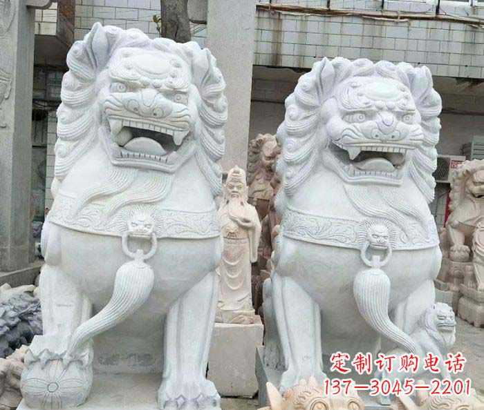 安阳精美大理石狮子雕塑