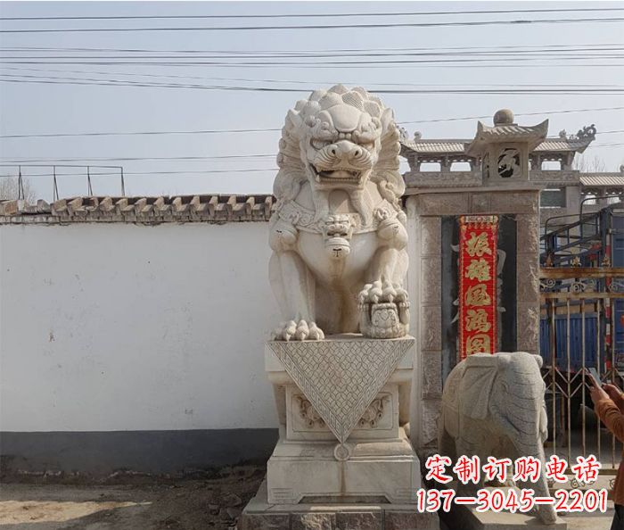安阳精美大理石狮子石雕
