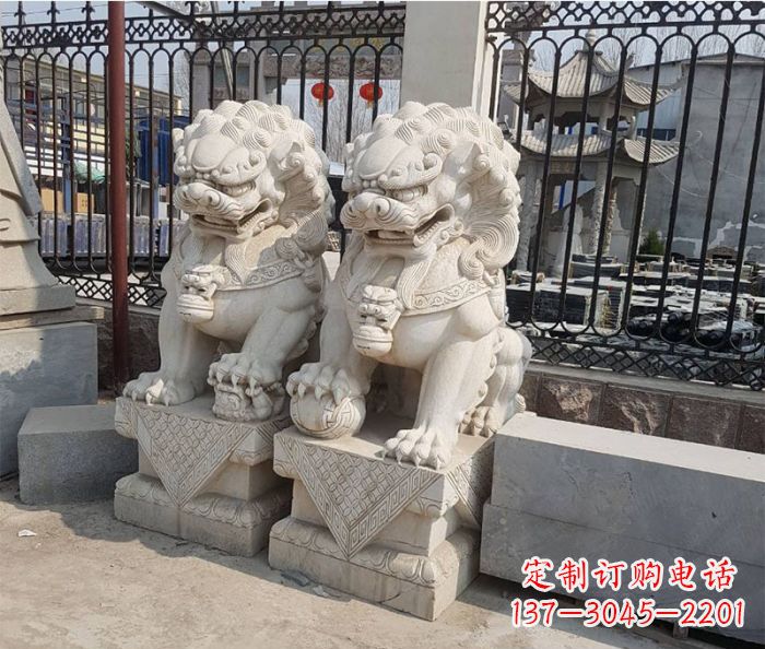 安阳中领雕塑:精美大理石狮子雕塑