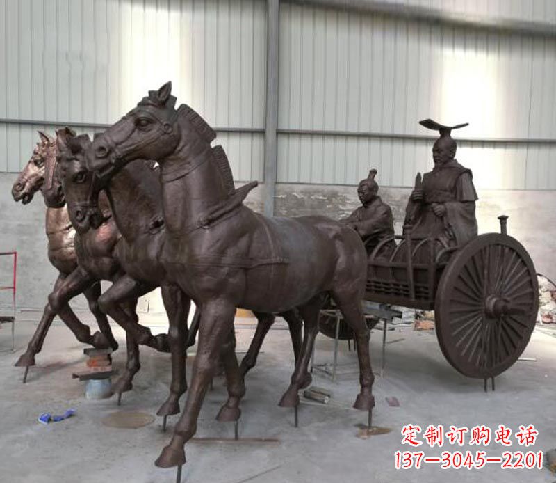 安阳马车雕塑-传承秦朝历史文化