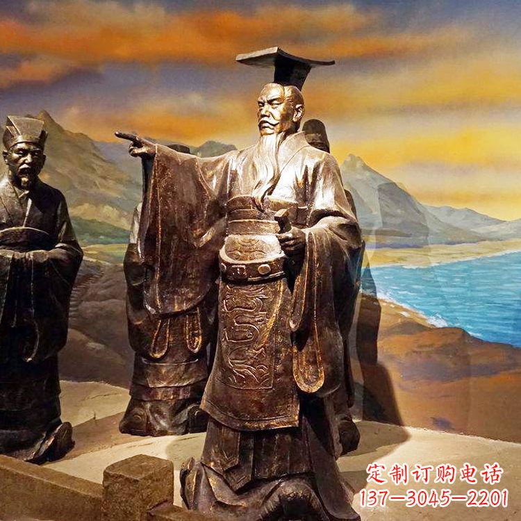 安阳中领雕塑-精美秦始皇大型铜雕像