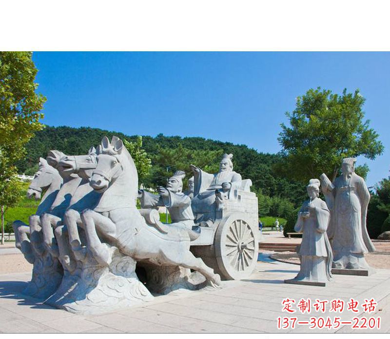 安阳秦始皇坐马车石雕悉心打造雕塑艺术之精髓