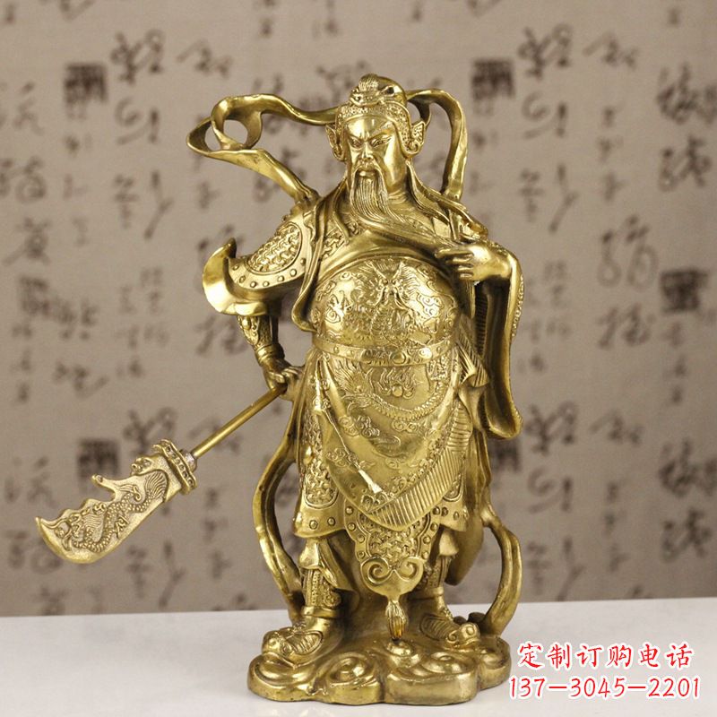 安阳中领雕塑|关羽铜像:令人惊叹的纯黄铜武财神