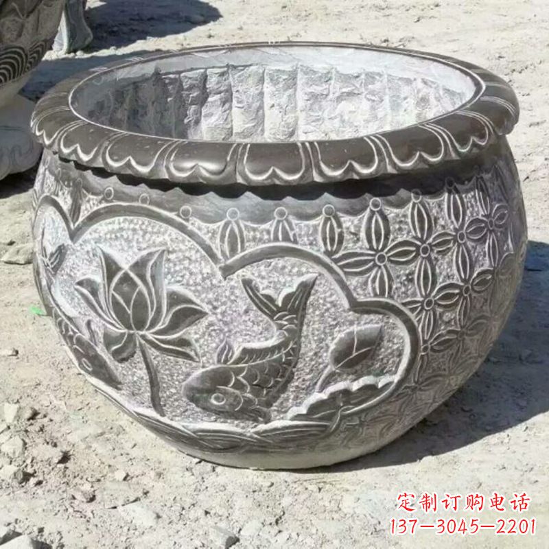 安阳精致青石浮雕水缸,为您打造精美绝伦的定制雕塑