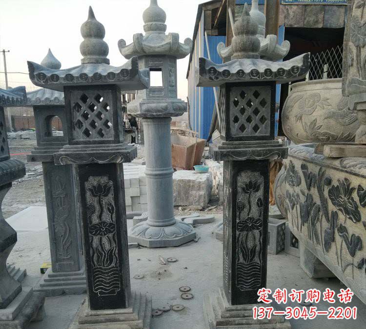 安阳青石古代照明石灯雕塑,闪耀你的家园