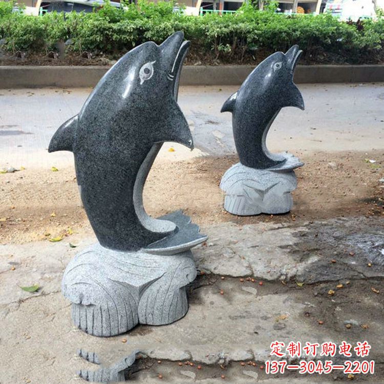 安阳青石海豚雕塑--精致好看与象征意义一起令人惊叹