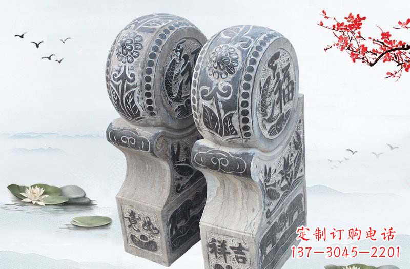 安阳青石精美门墩雕塑,给您的家园以完美臻致