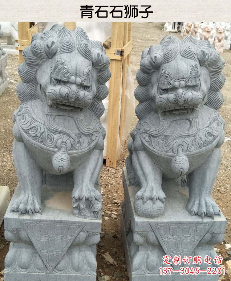 安阳青石雕刻的传统工艺美狮