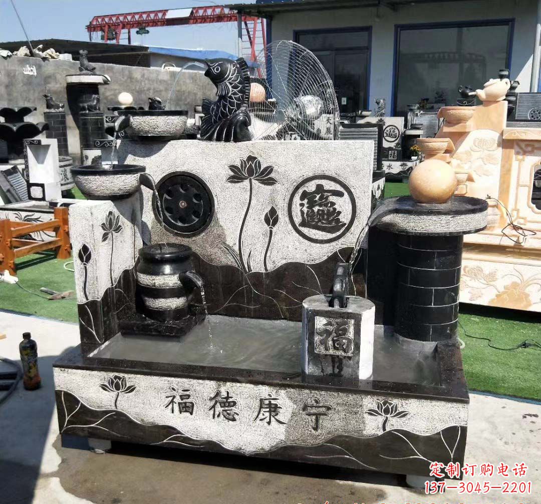 安阳青石水池石雕——美丽水中景观