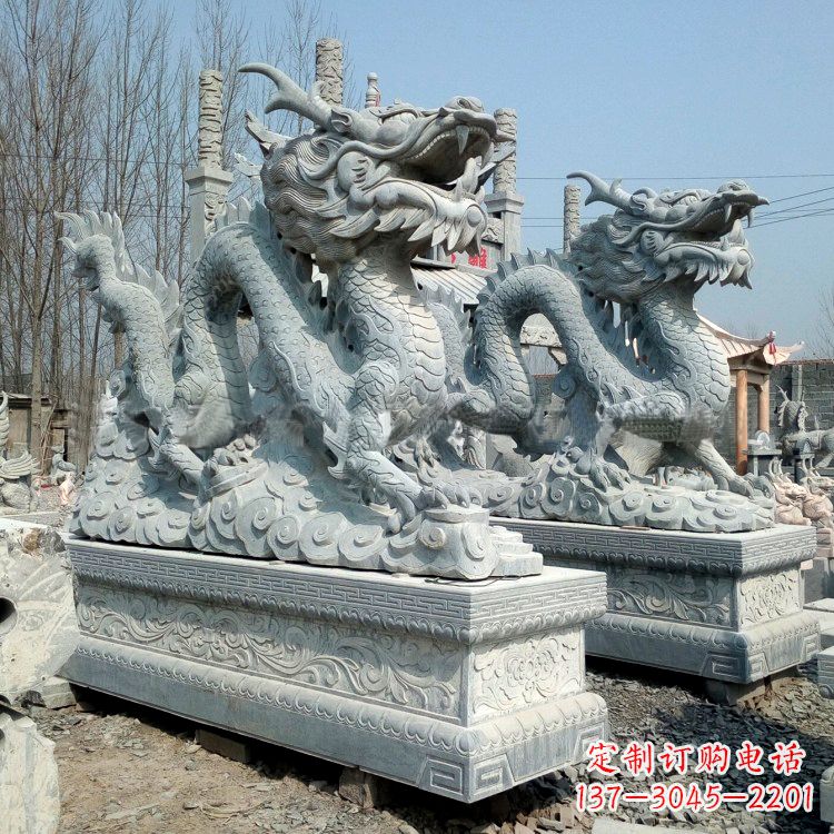 安阳传统工艺青石龙雕塑