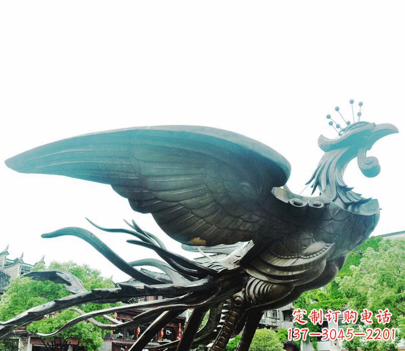 安阳青铜凤凰雕塑,传承古典魅力