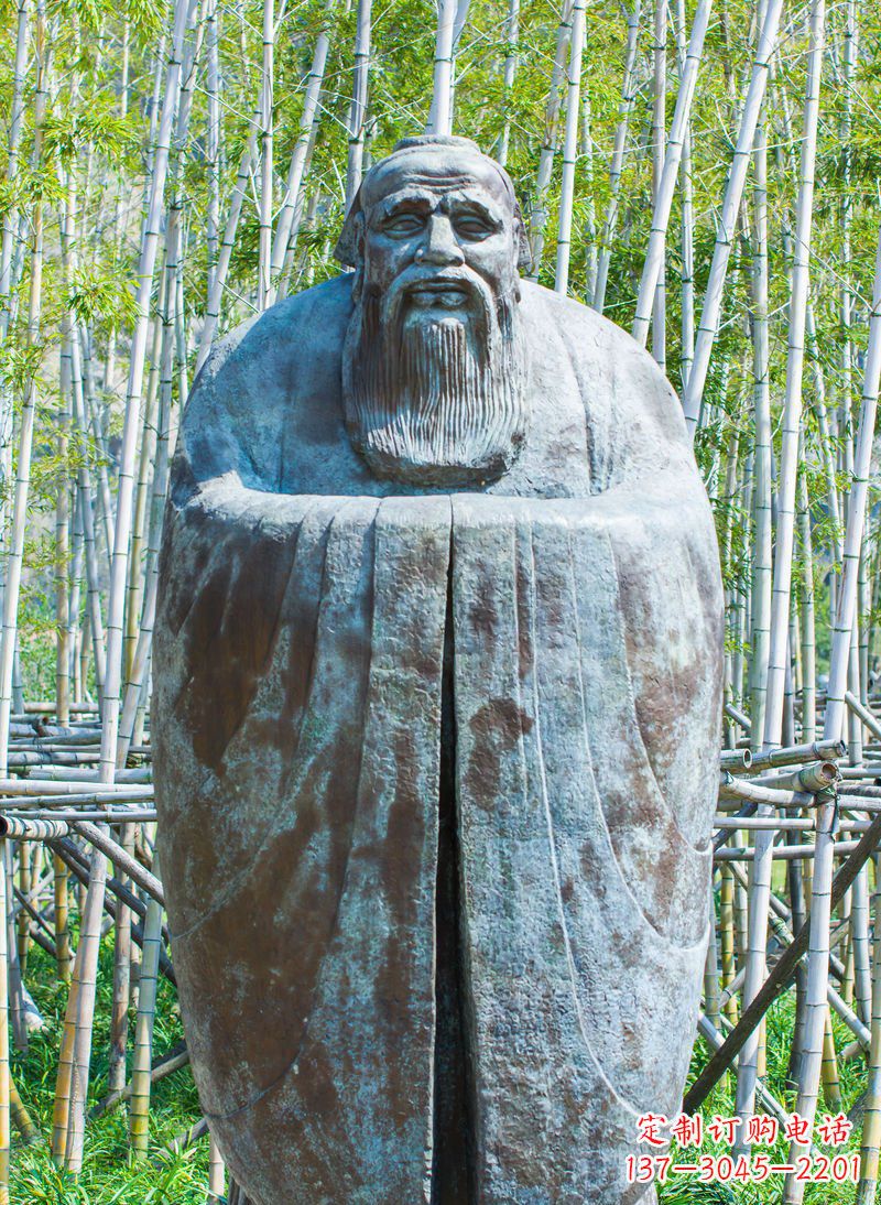 安阳青铜孔子人像雕塑，真实还原历史智慧精神