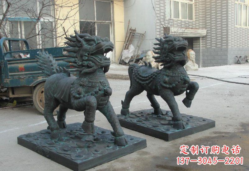 安阳唯美雕塑:青铜立式麒麟