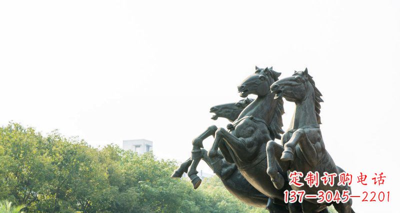 安阳中领雕塑出品,精美青铜三匹马铜雕塑