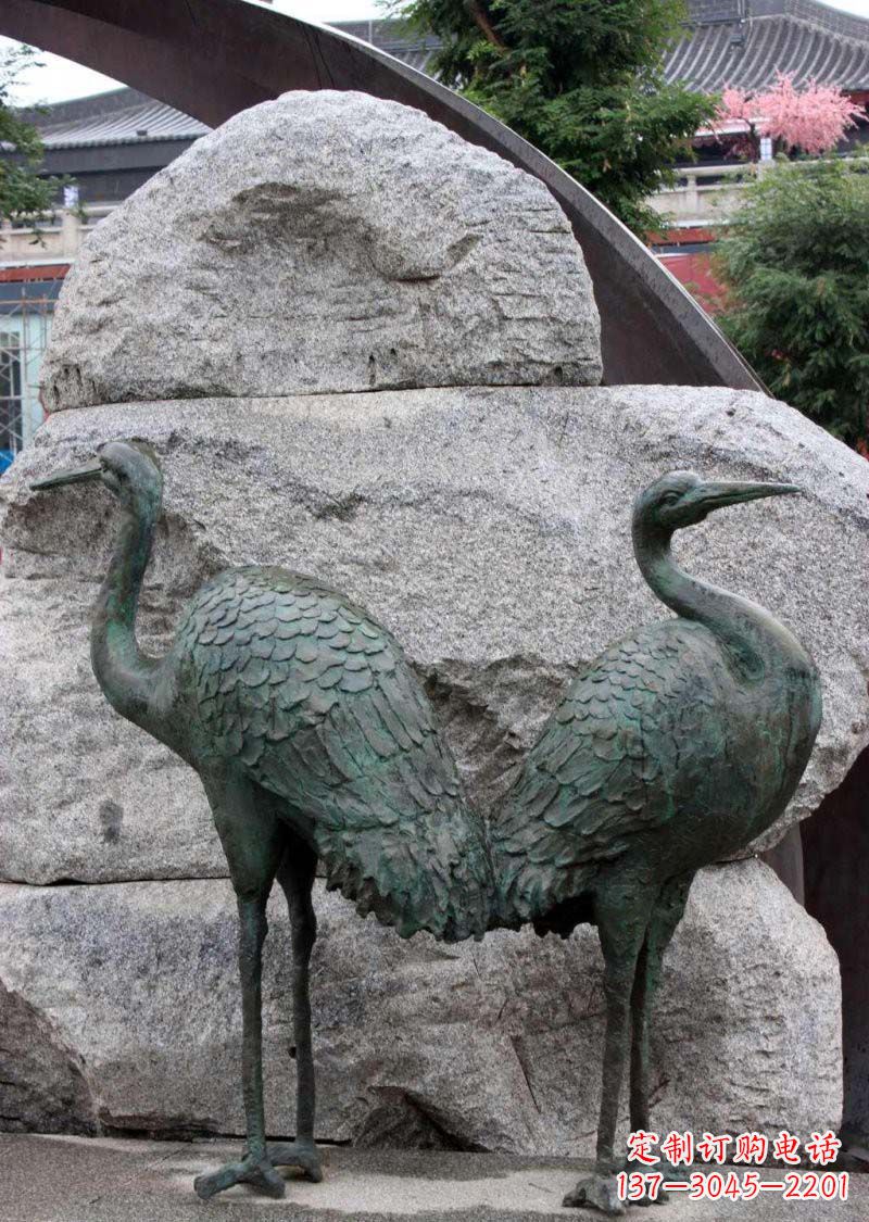 安阳青铜仙鹤公园动物雕塑--令人叹为观止的完美艺术品