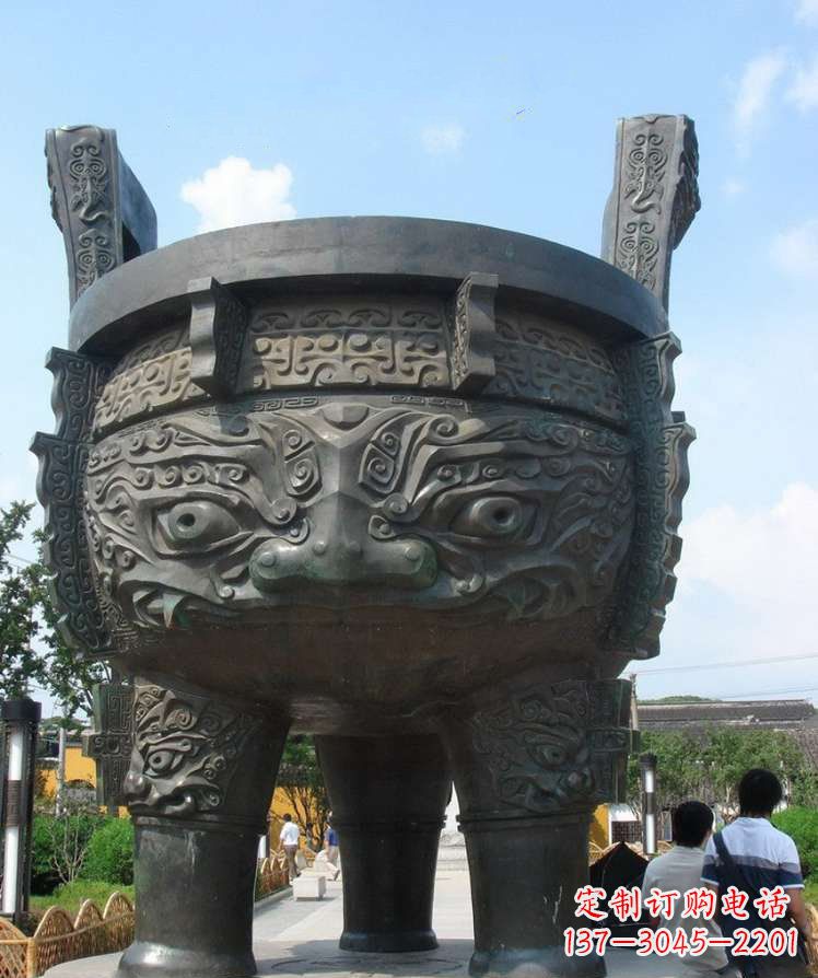 安阳正宗青铜香炉三足铜鼎雕塑