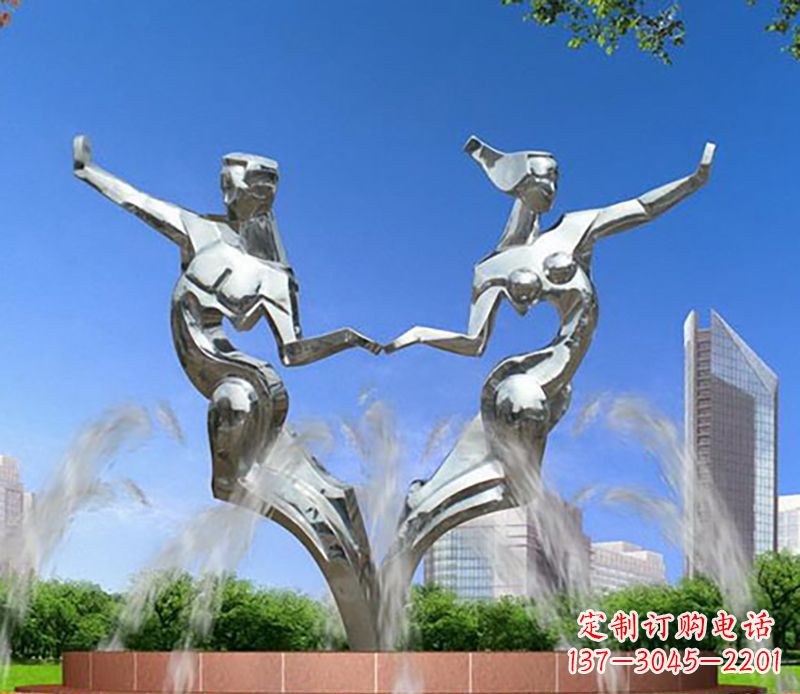 安阳爱情镌刻,不锈钢抽象情侣雕塑