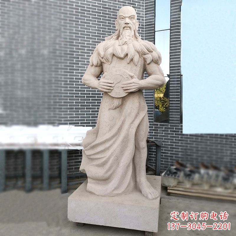安阳手工雕刻伏羲石雕塑像