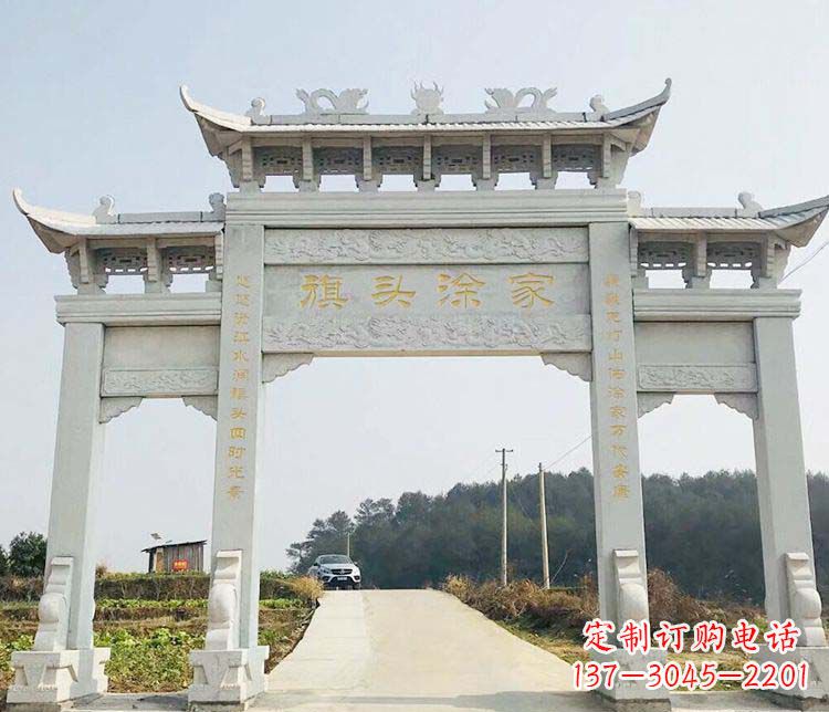 安阳三门牌坊石雕——精美雕塑,缔造传承