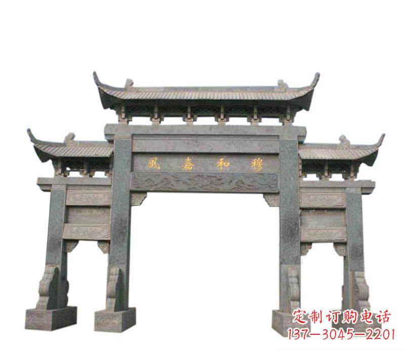 安阳四门牌坊石雕:高端雕塑定制