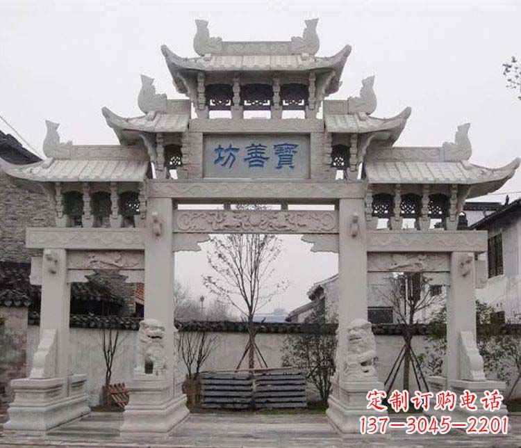 安阳领雕塑:精美石牌坊石雕艺术品