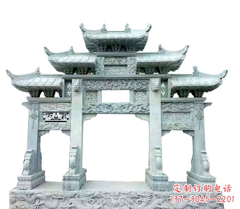 安阳中领雕塑仿古牌坊石雕定制