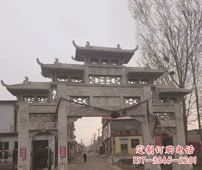 安阳精美牌坊石雕,定制精美属于您的雕塑