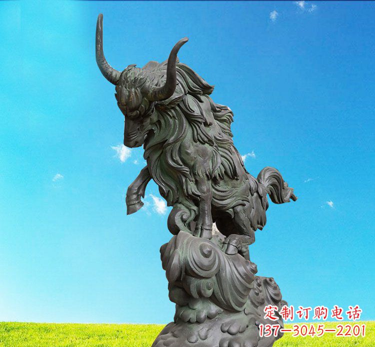 安阳中领雕塑神牛踏波铜雕