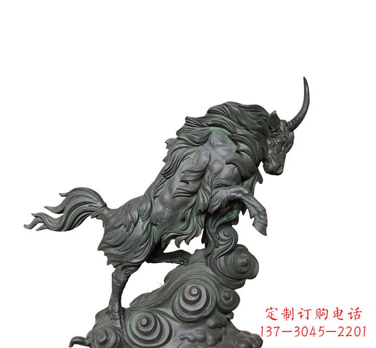 安阳神牛踏波绸缎精美铜雕